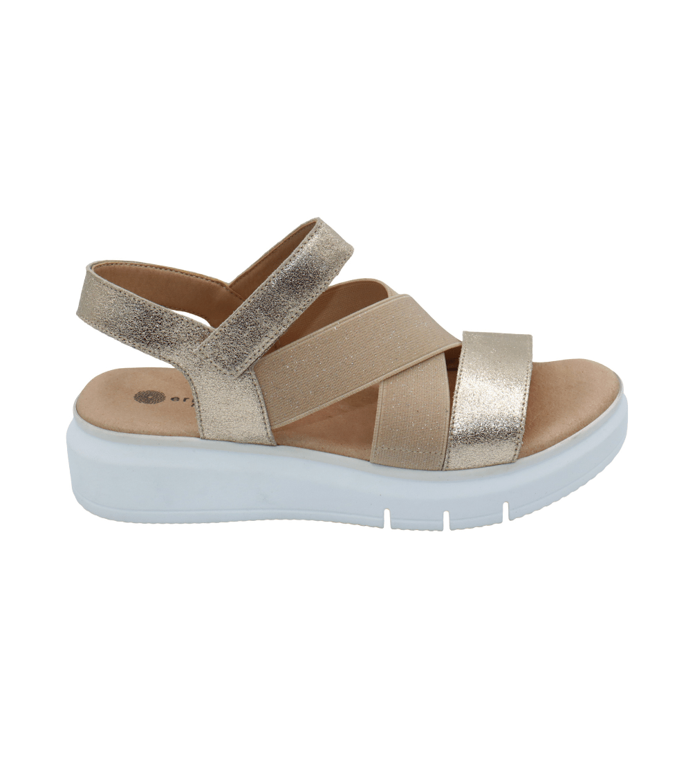 Eric Michael Libby Metallic Elastic Platform Sandal