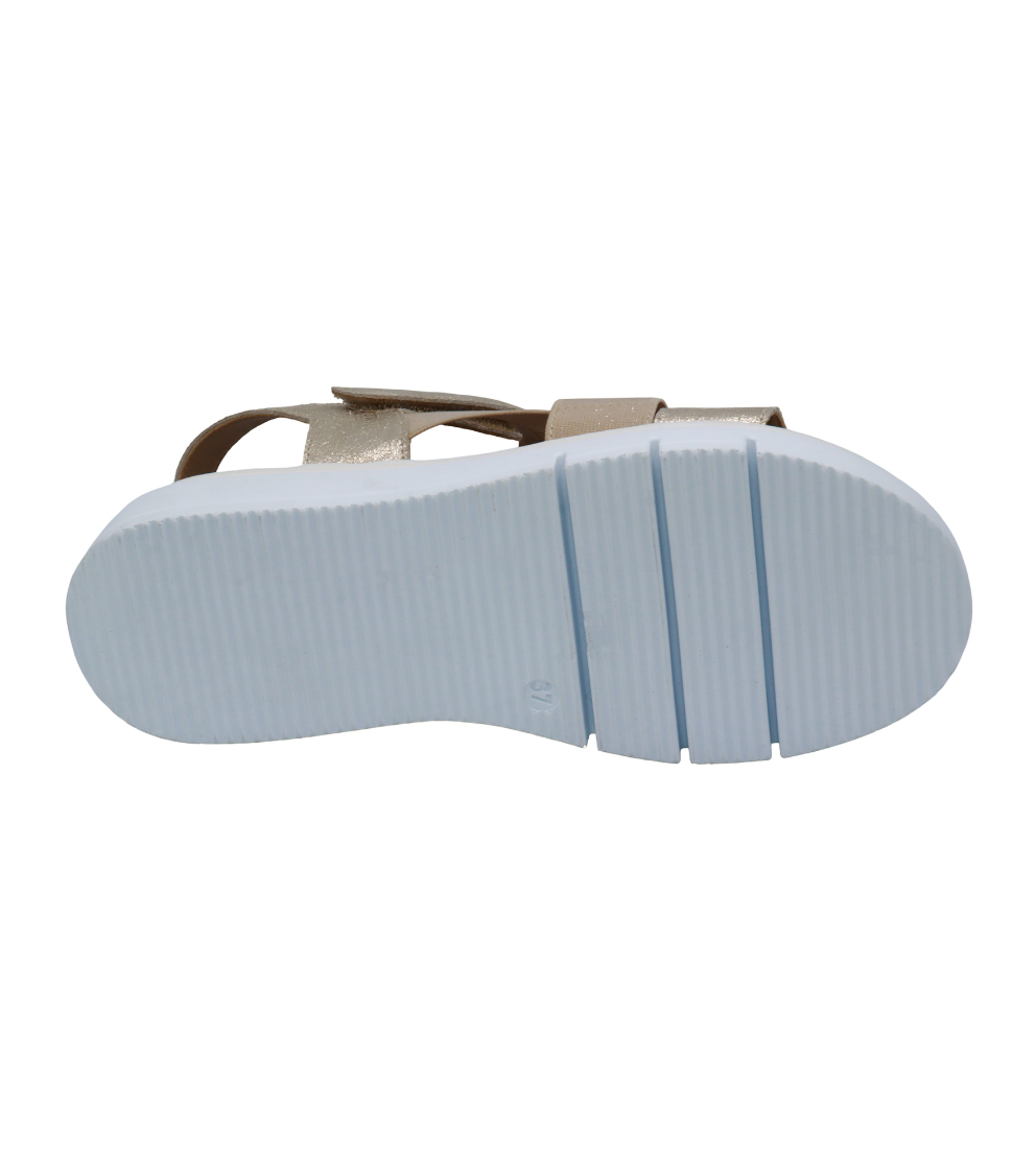 Eric Michael Libby Metallic Elastic Platform Sandal