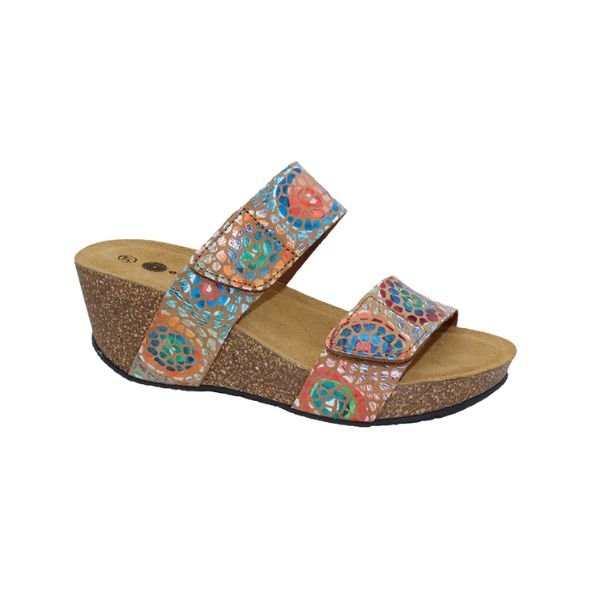 Eric Michael Lily Leather Wedge Sandals