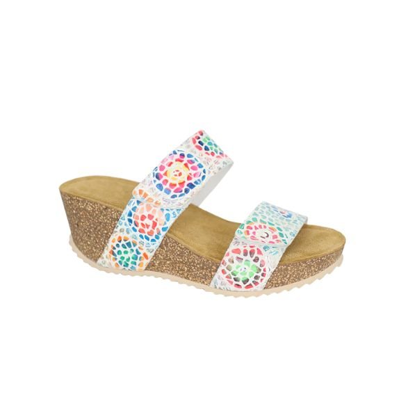 Eric Michael Lily Leather Wedge Sandals