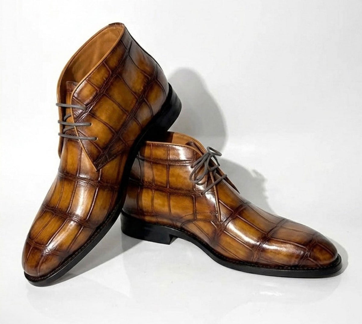 Maurice Louisville Alligator Lace-Up Boot - Cognac – product view 1