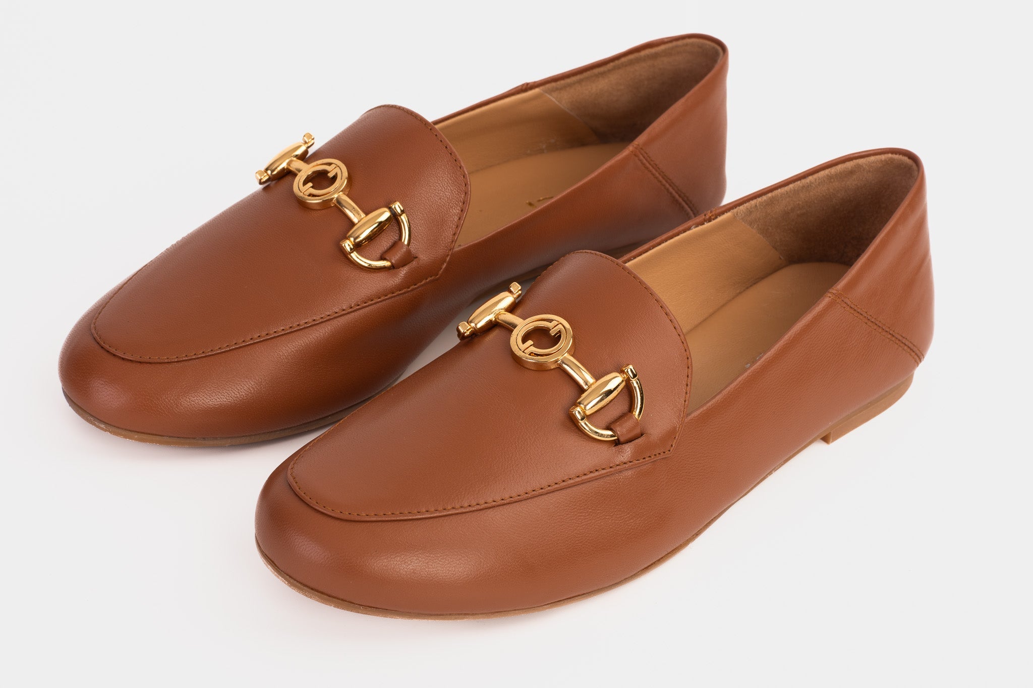Luanda Tan Leather Women Flat Shoe