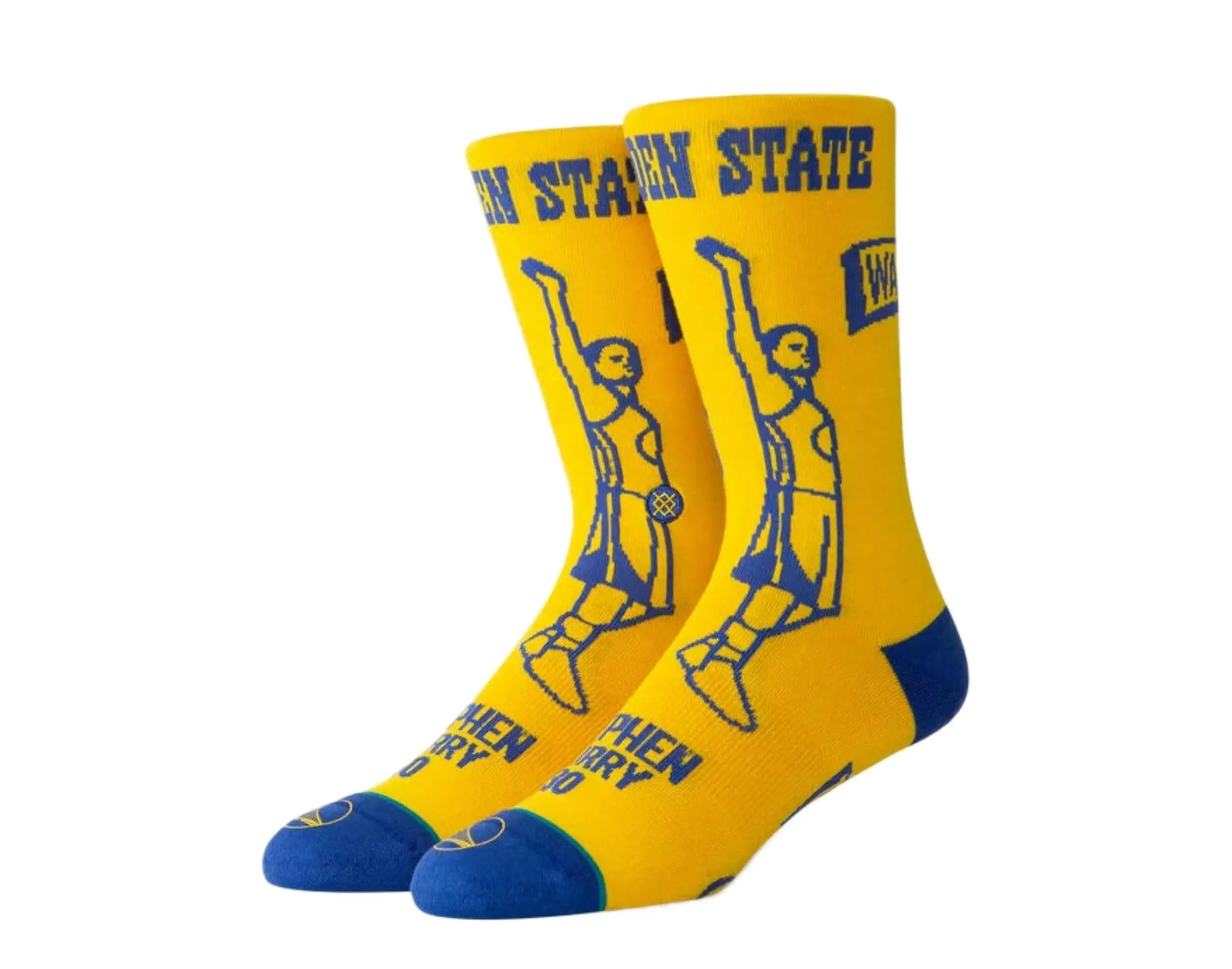 Stance Curry Stencil Men's Crew Socks — Yellow/Blue