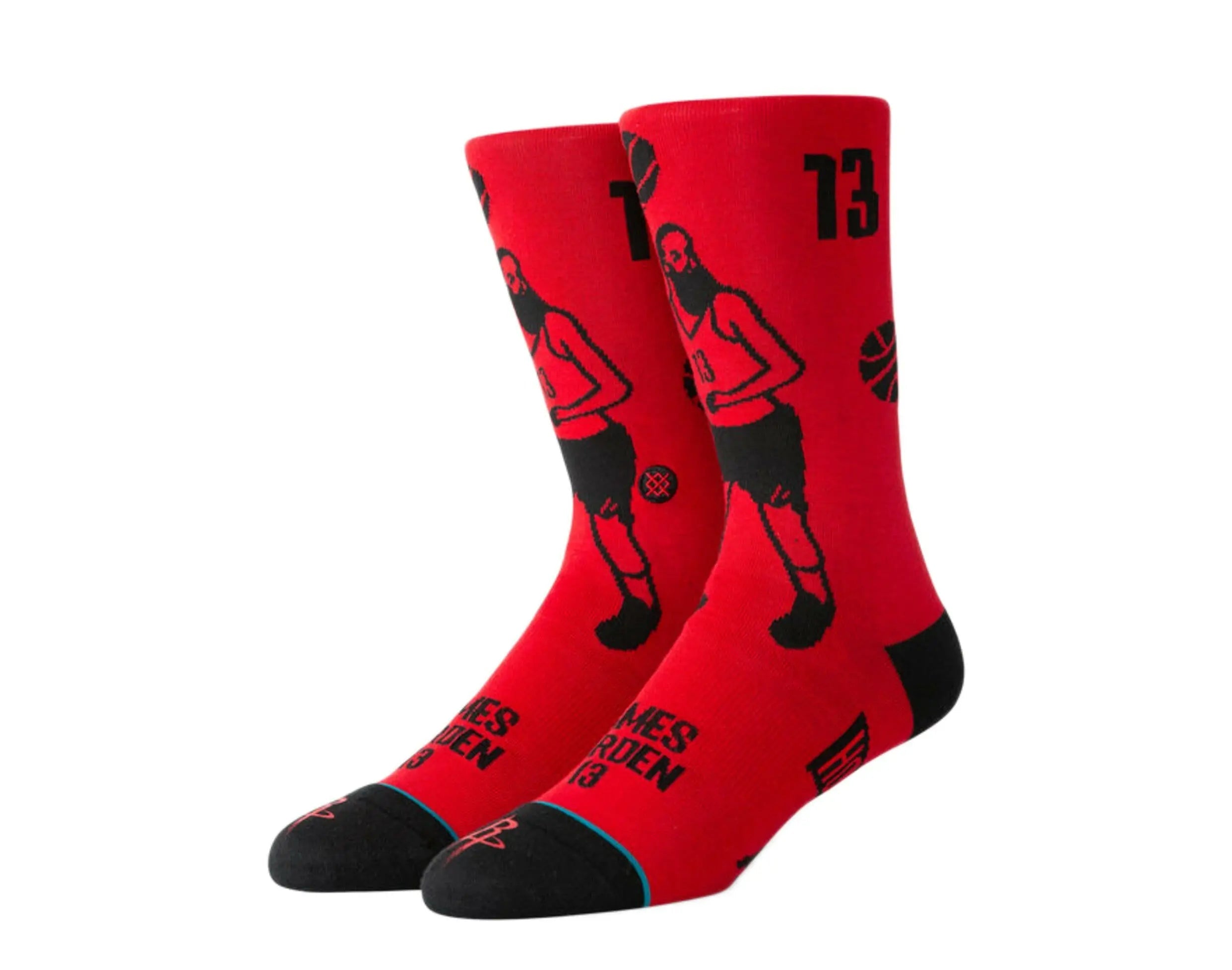 Stance Harden Stencil Men's Crew Socks — Red/Black