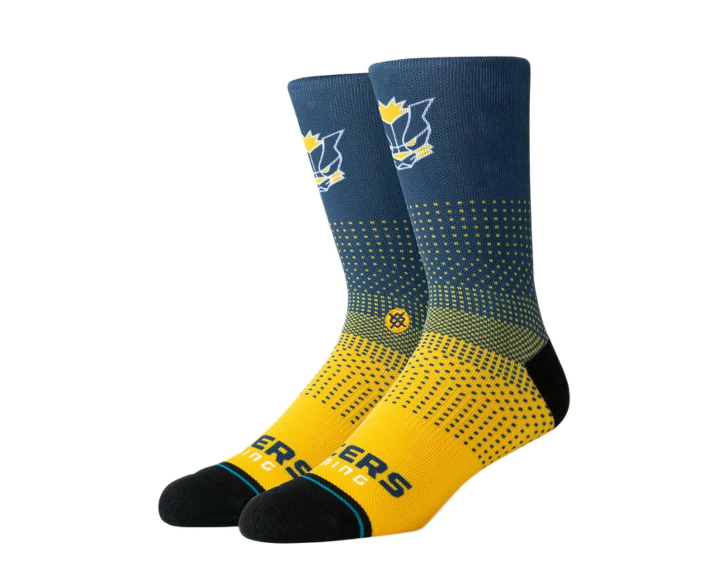 Stance Casual NBA Indiana Pacers Gaming 2K Men's Crew Socks — Navy/Yellow
