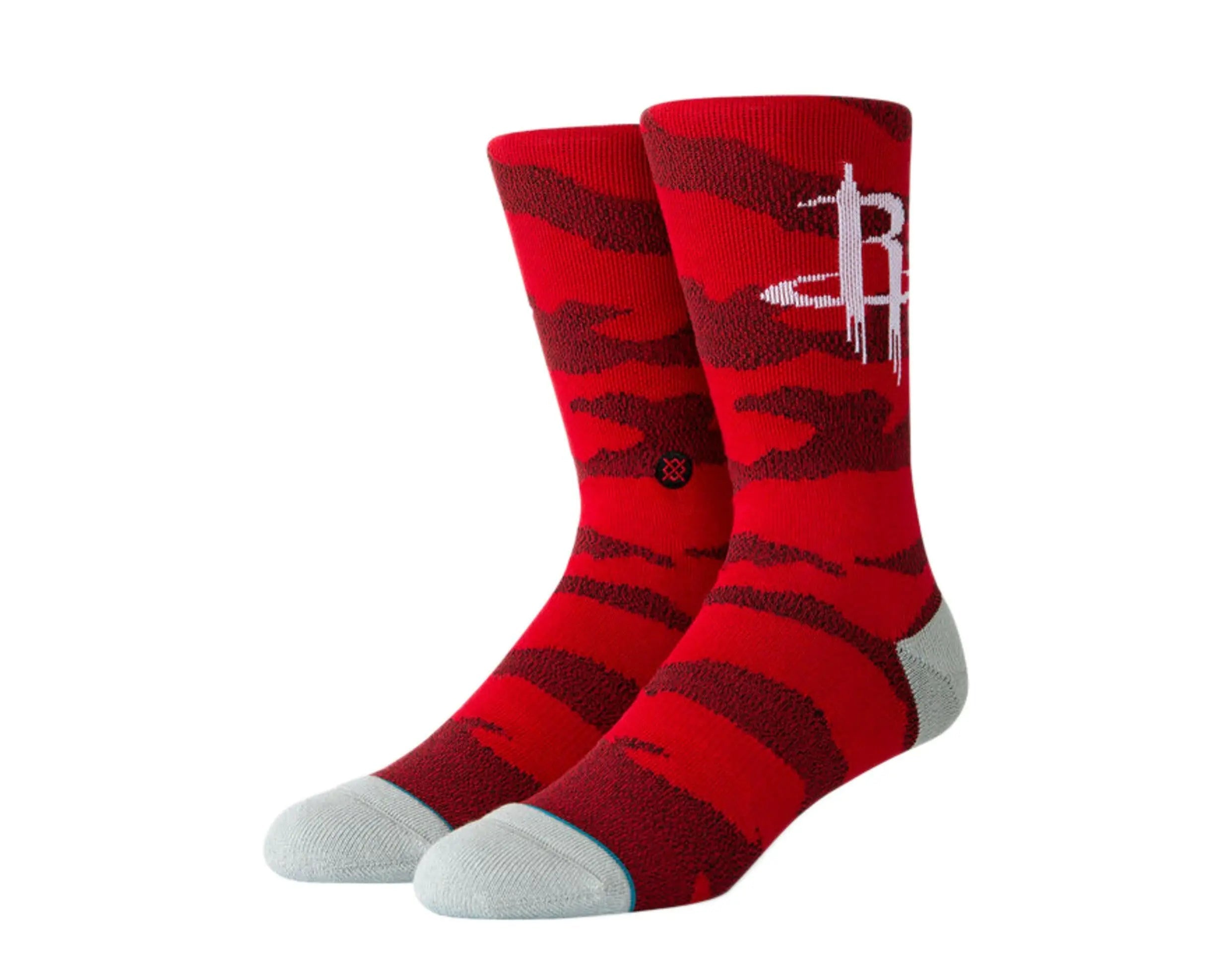 Stance Casual NBA Houston Rockets Camo Melange Men's Crew Socks — Red