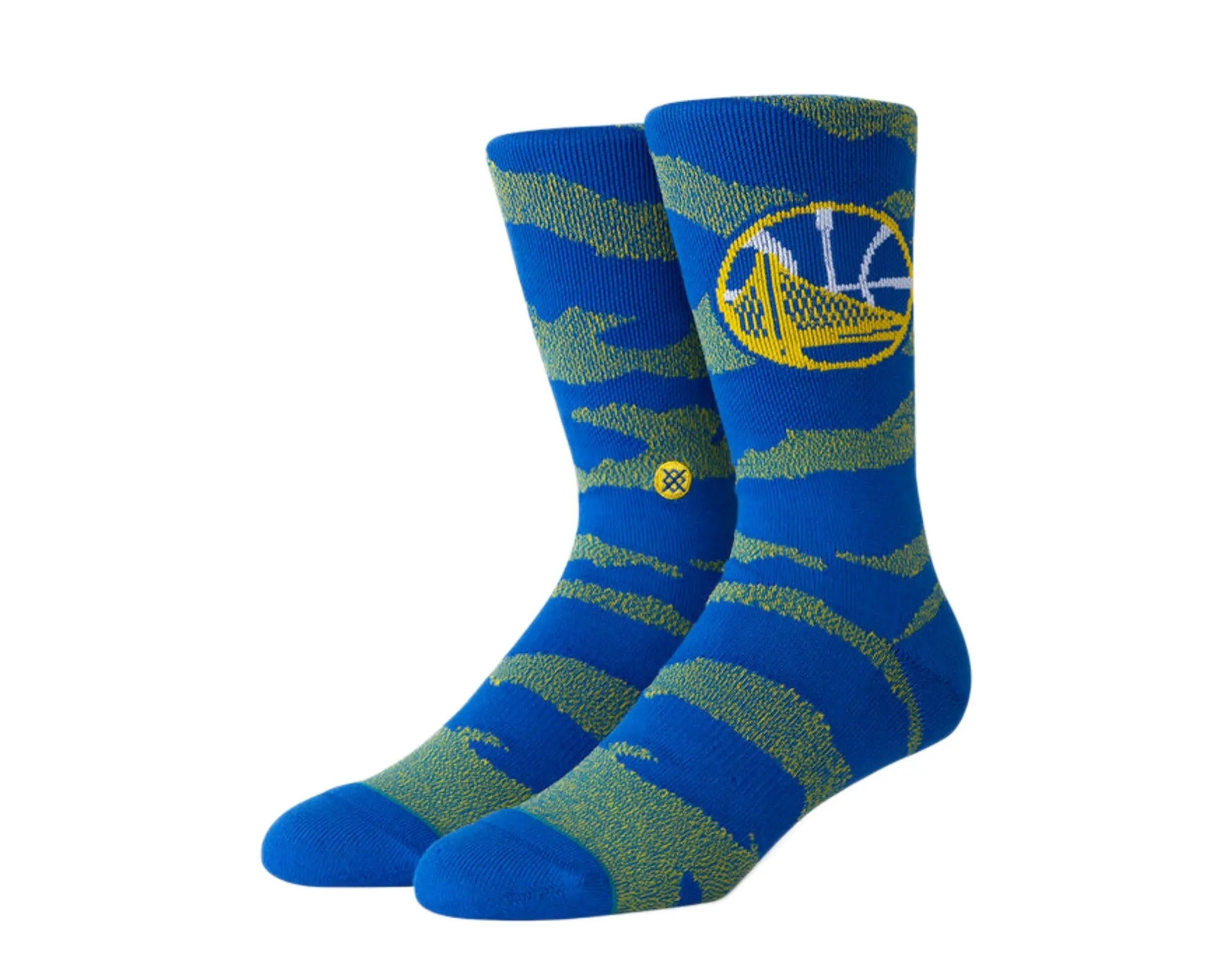 Stance Casual NBA Golden State Warriors Camo Melange Men's Crew Socks — Blue