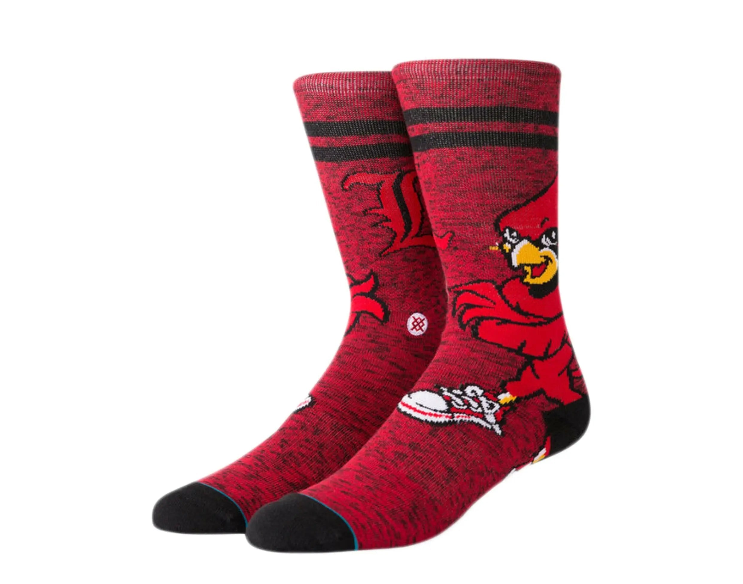 Stance NCAA Louisville Louie Character Crew Socks Red