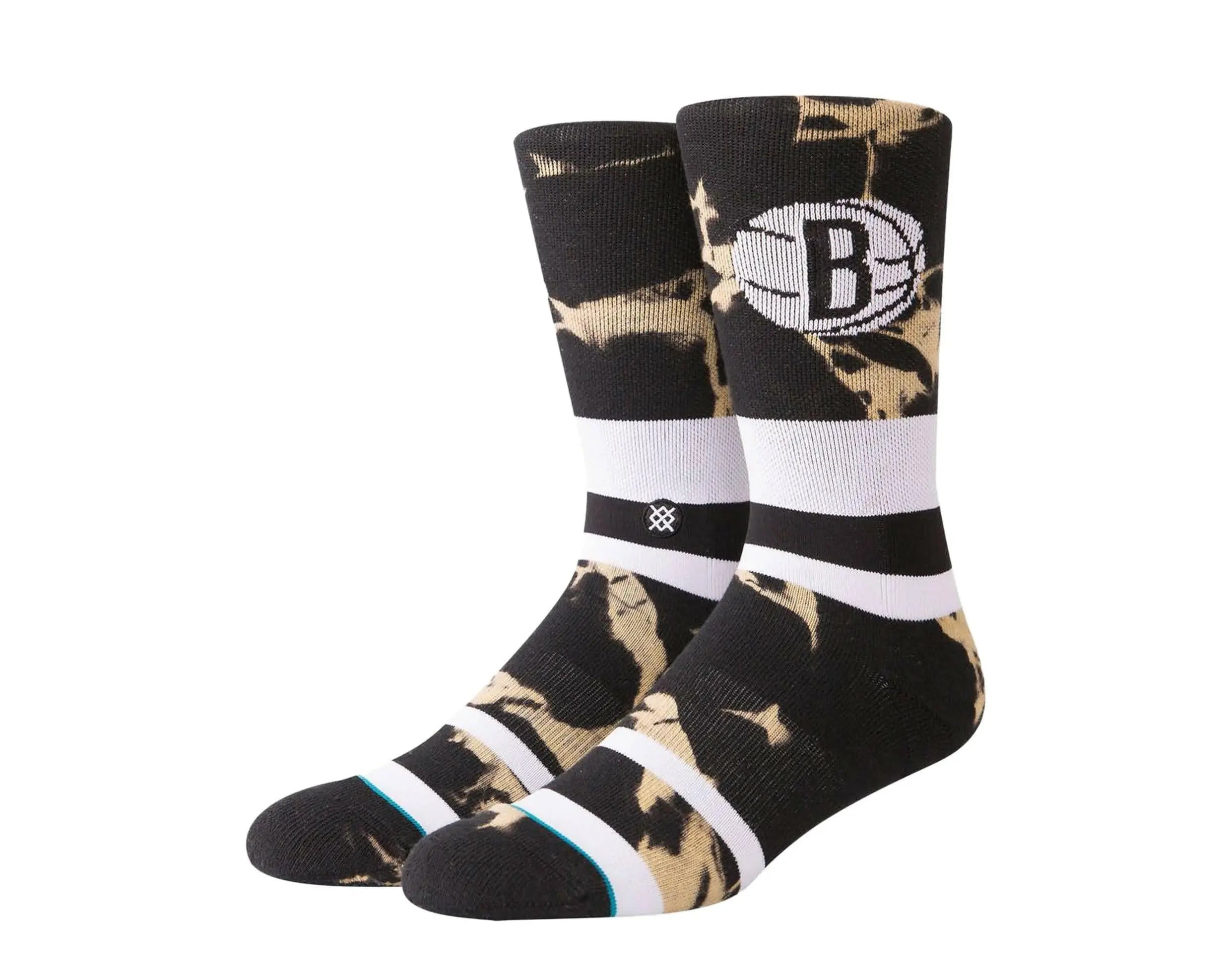 Stance Casual NBA Brooklyn Nets Acid Wash Men's Crew Socks — Black