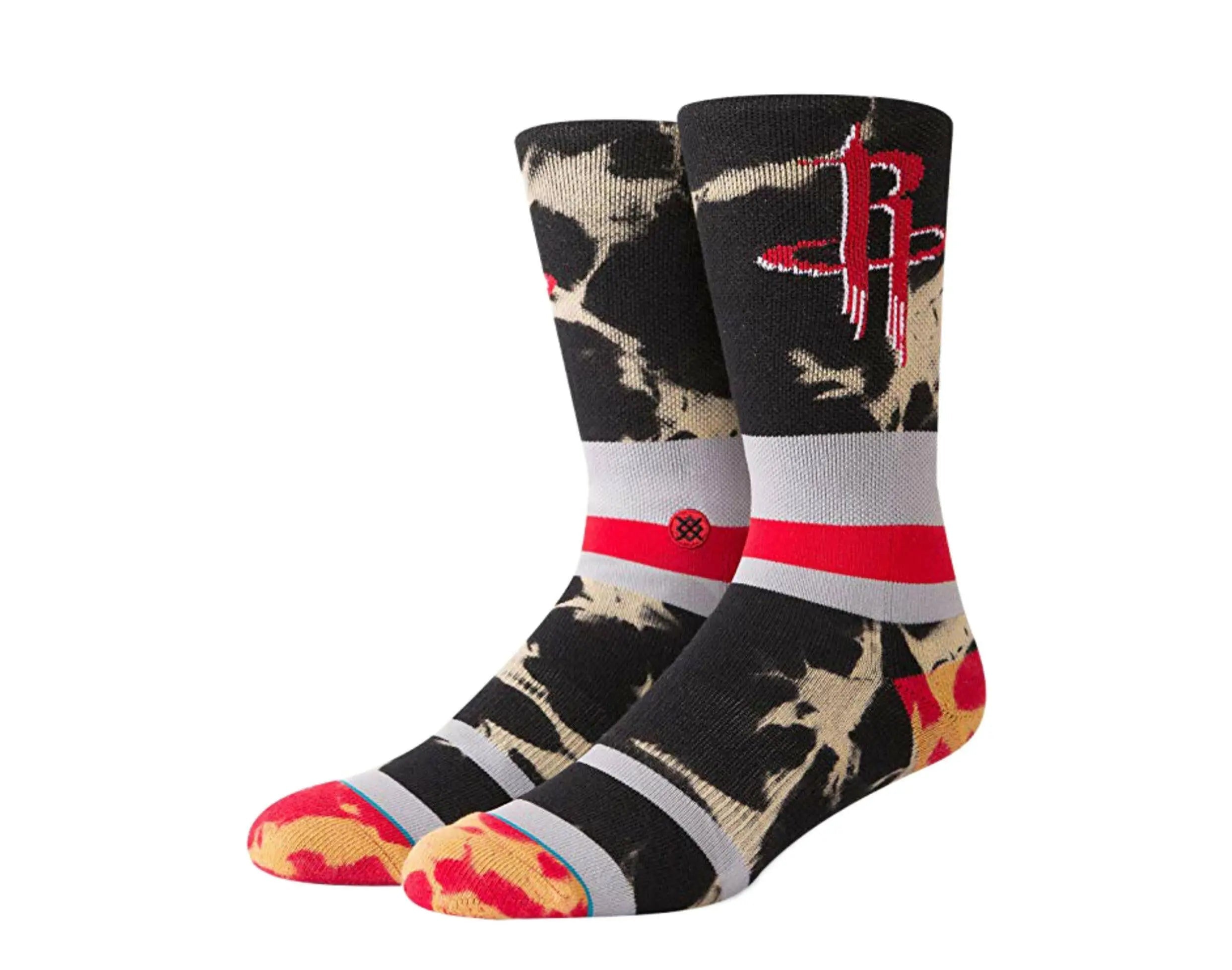 Stance Casual NBA Houston Rockets Acid Wash Men's Crew Socks — Red/Black