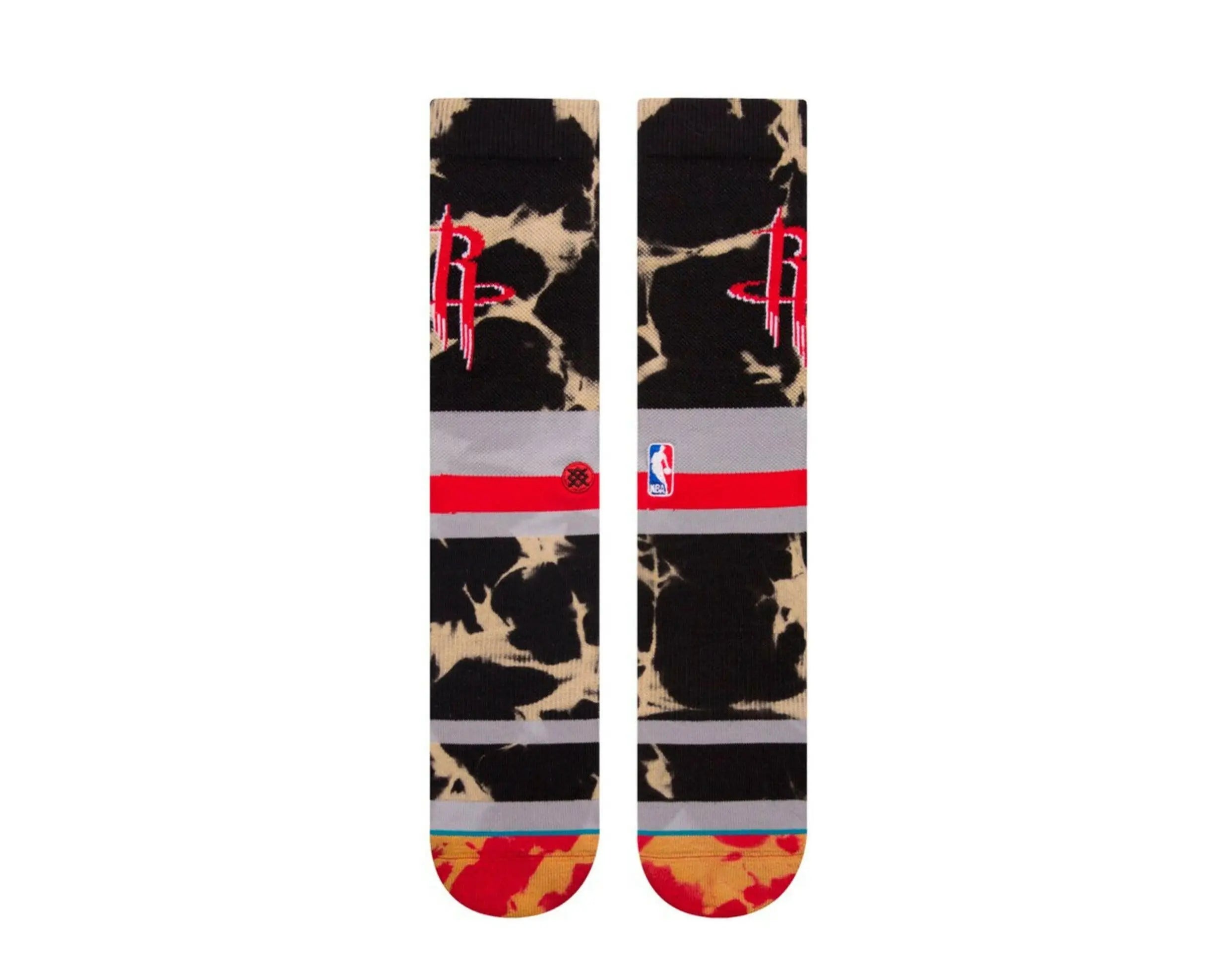 Stance Casual NBA Houston Rockets Acid Wash Men Crew Socks Red/Black