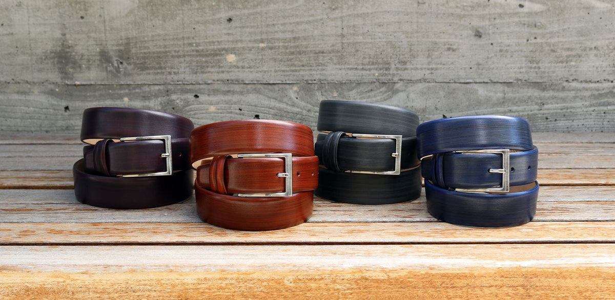 C&E Fashions Maurice Leather Belt - Camel