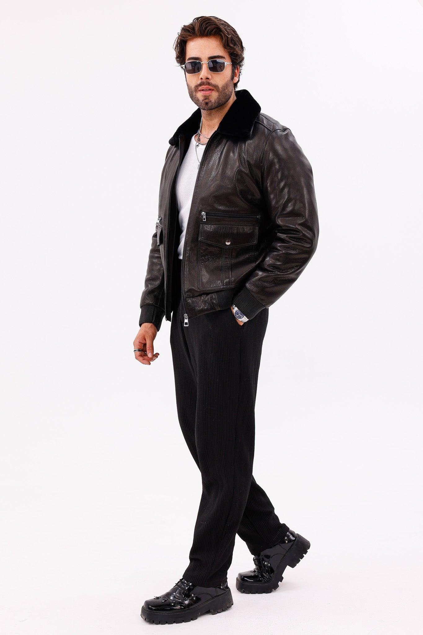 The Ardent Black Lambskin Men Leather Jacket