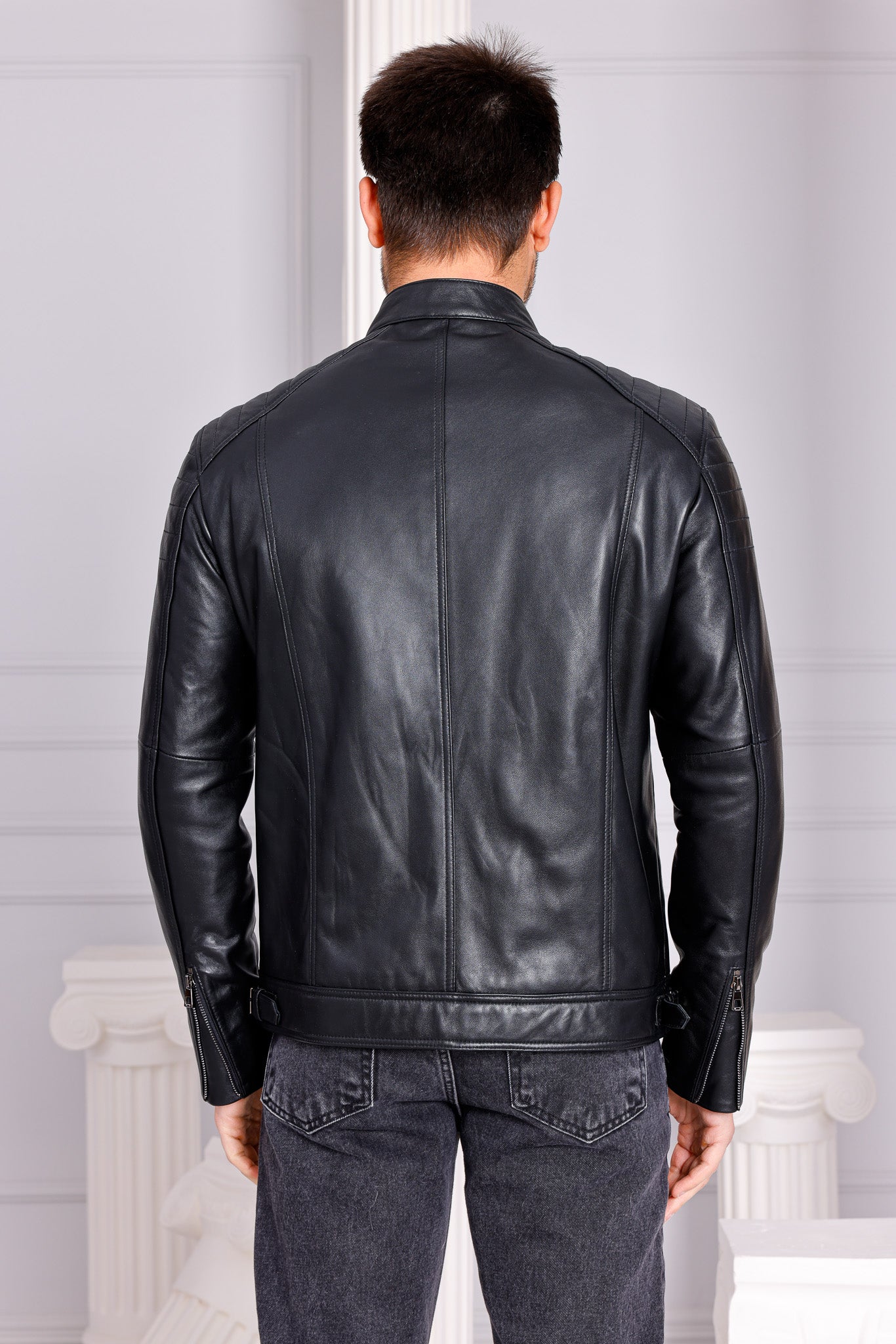 The Argento Black Leather Men Jacket
