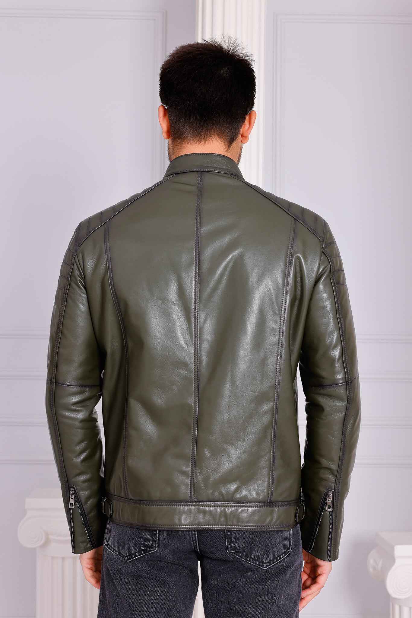 The Argento Green Leather Men Jacket
