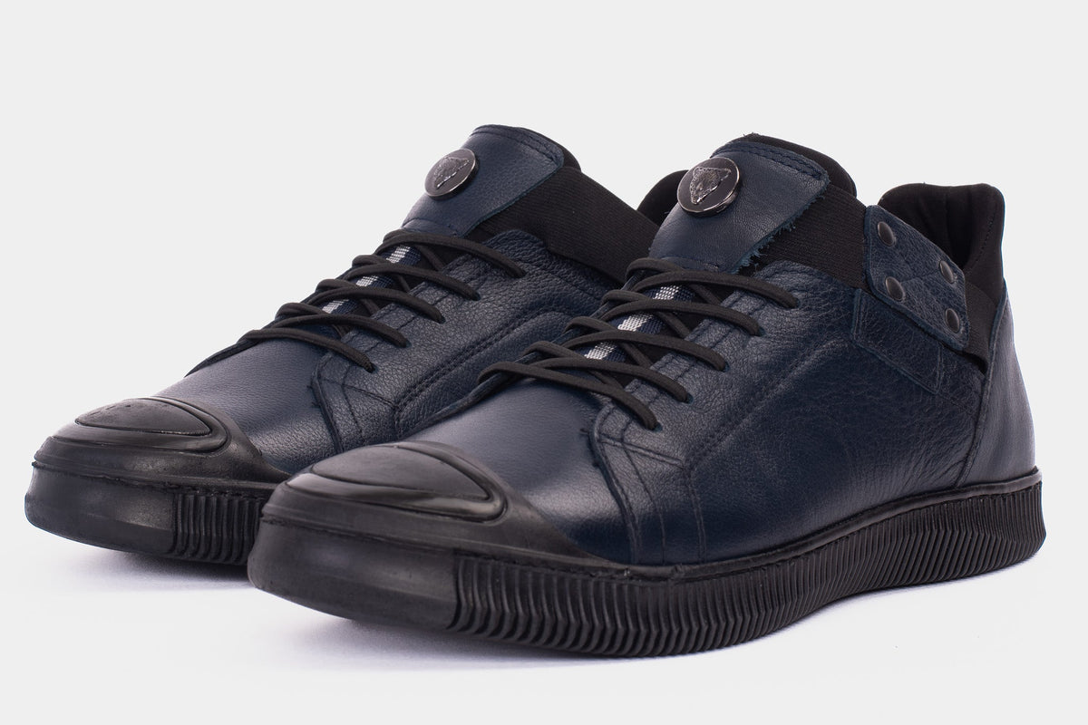 Vinci Leather The Mumbai Navy Blue Leather Men Sneaker Final Sale! – product view 7
