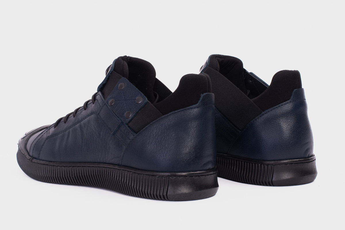 Vinci Leather The Mumbai Navy Blue Leather Men Sneaker Final Sale! – product view 4