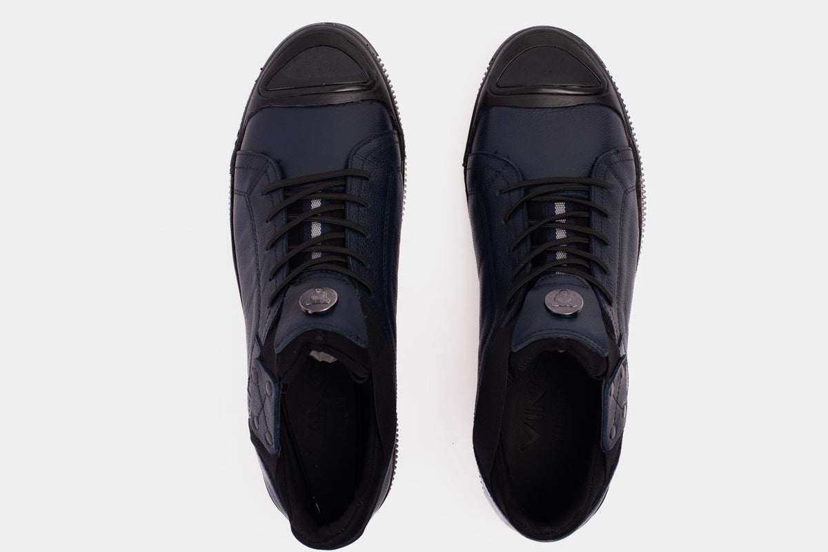 Vinci Leather The Mumbai Navy Blue Leather Men Sneaker Final Sale! – product view 5