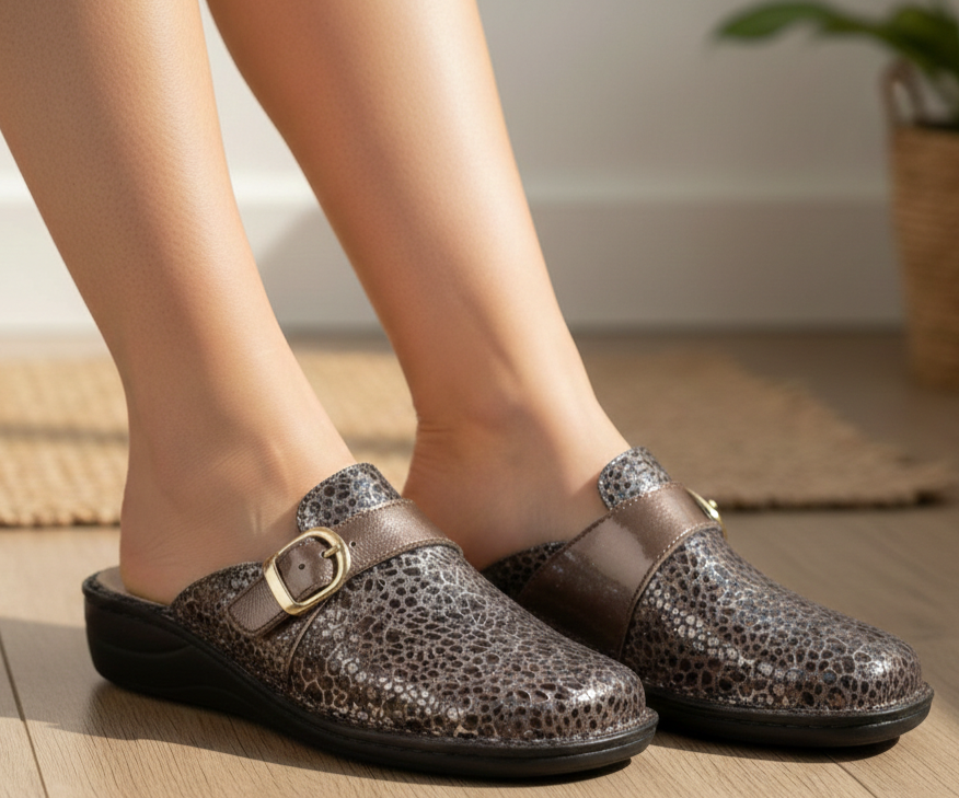 Marge Adjustable Leather Mule