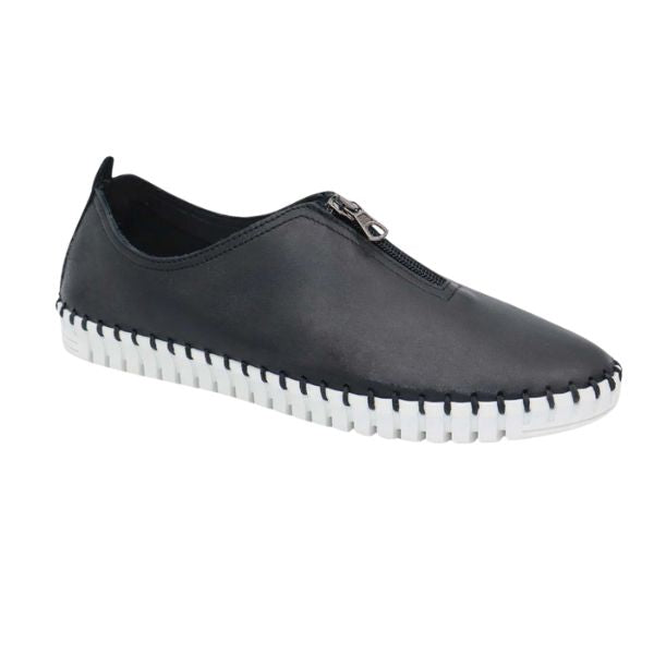 Eric Michael Marlo Leather Zipper Slip-On Sneaker