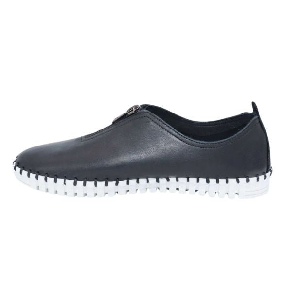Eric Michael Marlo Leather Zipper Slip-On Sneaker