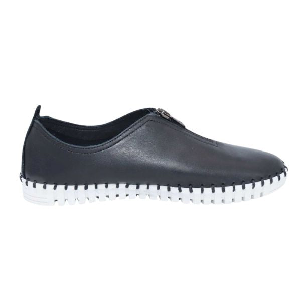Eric Michael Marlo Leather Zipper Slip-On Sneaker