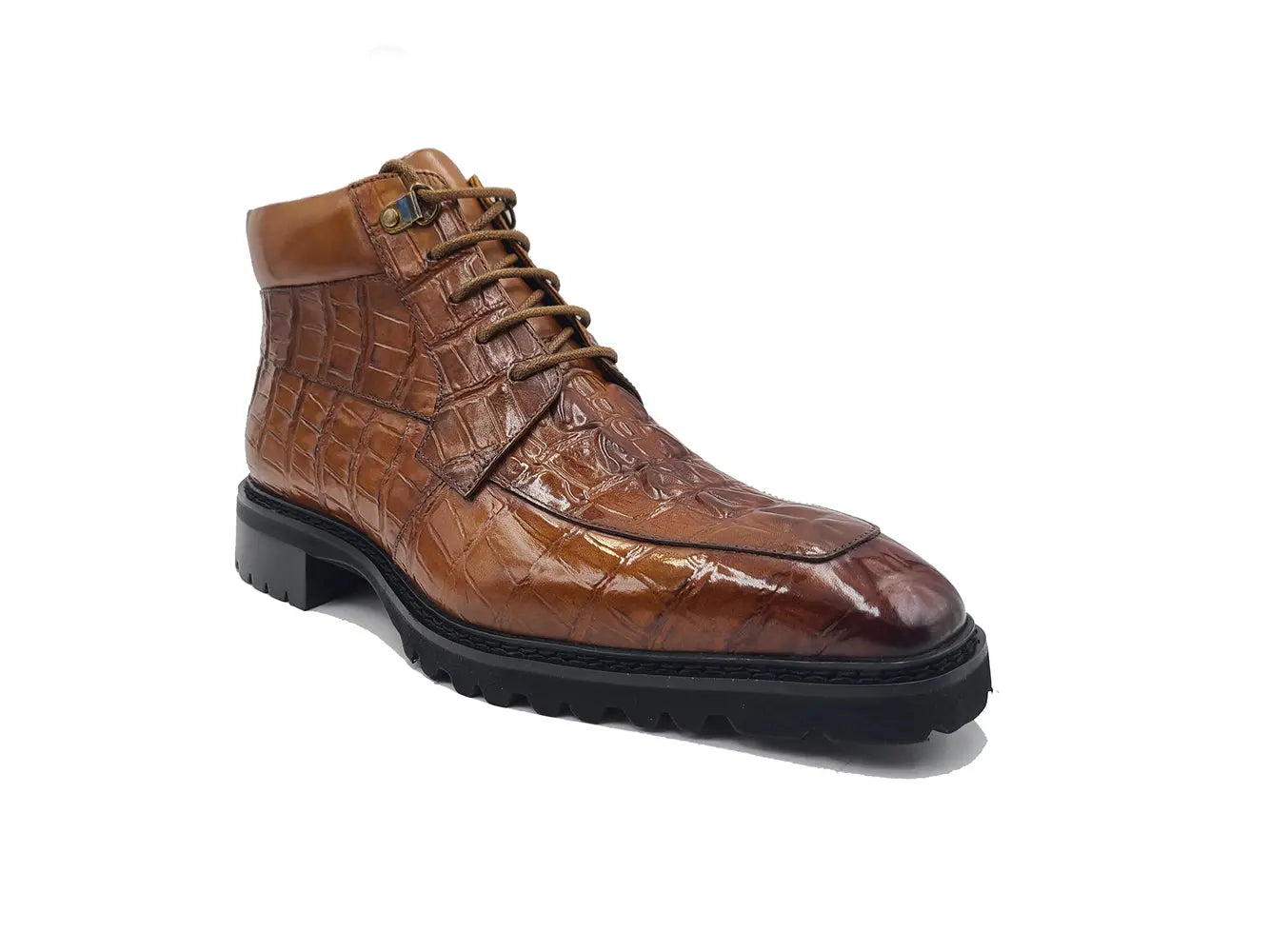 Carrucci Shoes Alligator Embossed Lace Up Boots Men's Calfskin Leather KB516 50 view 13