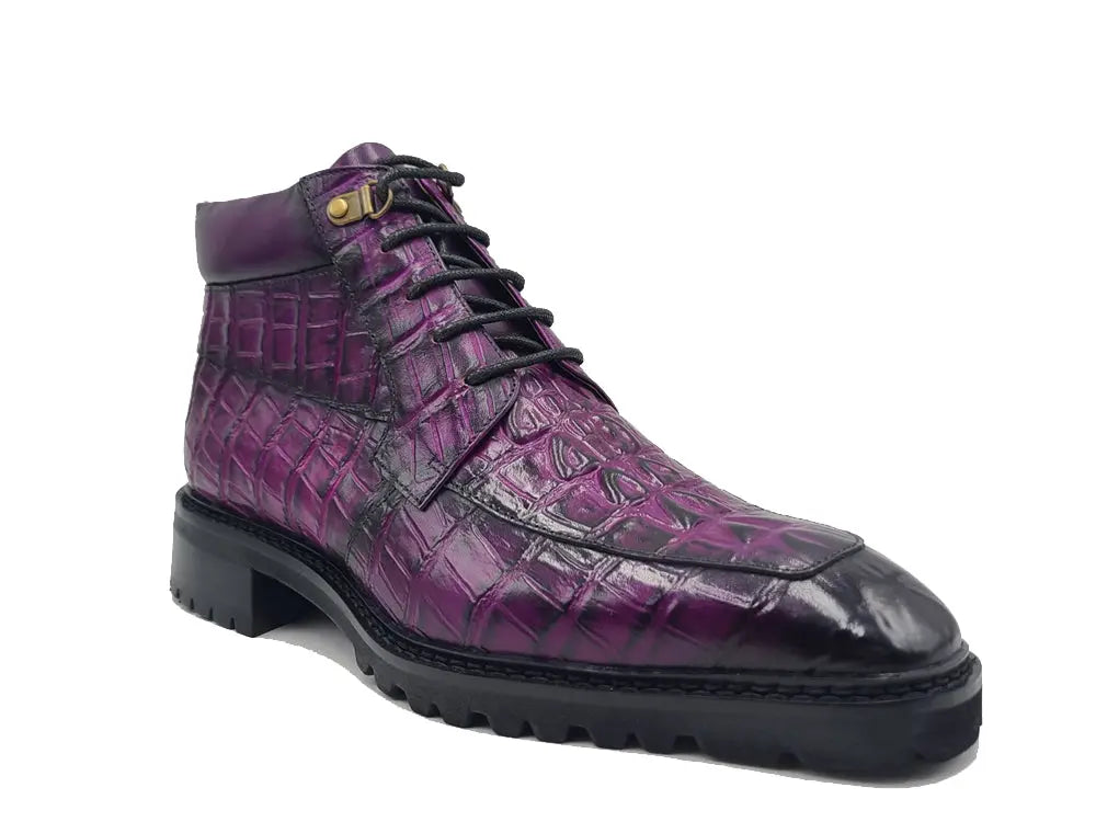 Carrucci Shoes KB Alligator Embossed Men's Leather Boots KB516 50 top view