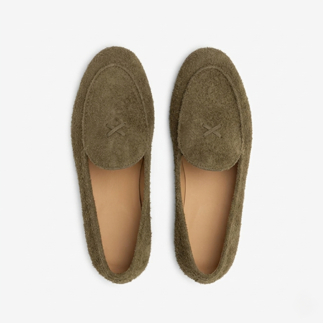 Del Toro Shoes Men's Antelope Textured Suede Milano Loafer
