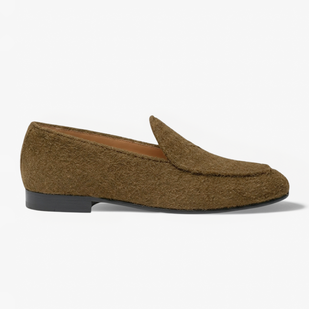 Del Toro Shoes Men's Antelope Textured Suede Milano Loafer