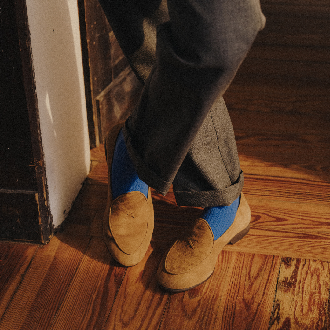 Del Toro Shoes Men's Cognac Suede Milano Loafer