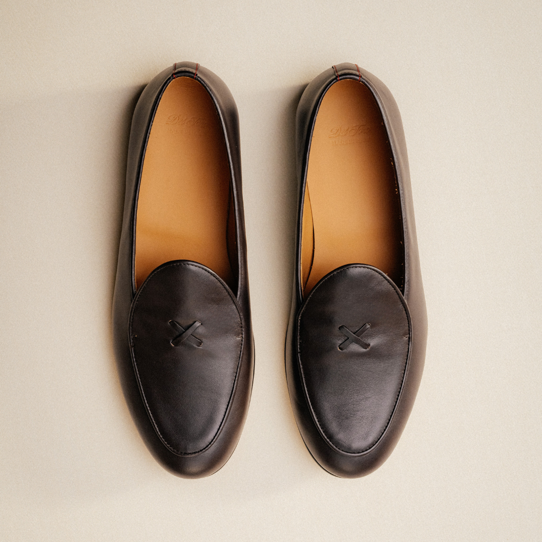 Del Toro Shoes Men's Dark Brown Leather Milano Loafer