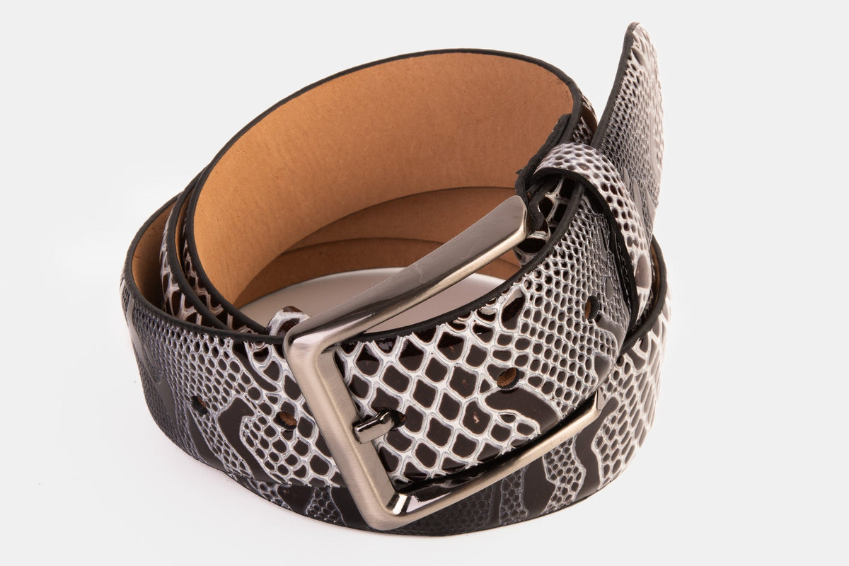Vinci Leather The Milano Black/White Leather Belt Limited Edition – product view 4