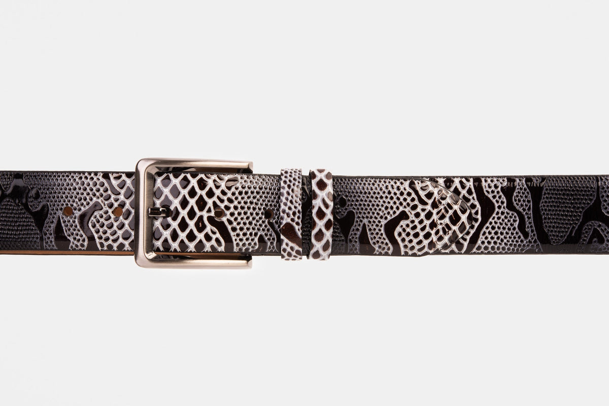 Vinci Leather The Milano Black/White Leather Belt Limited Edition – product view 2