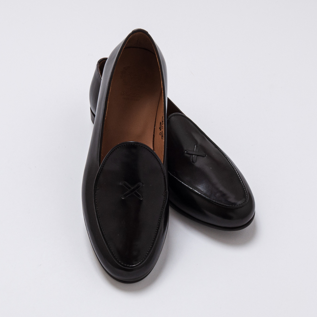 Del Toro Shoes Men's Black Leather Milano Loafer