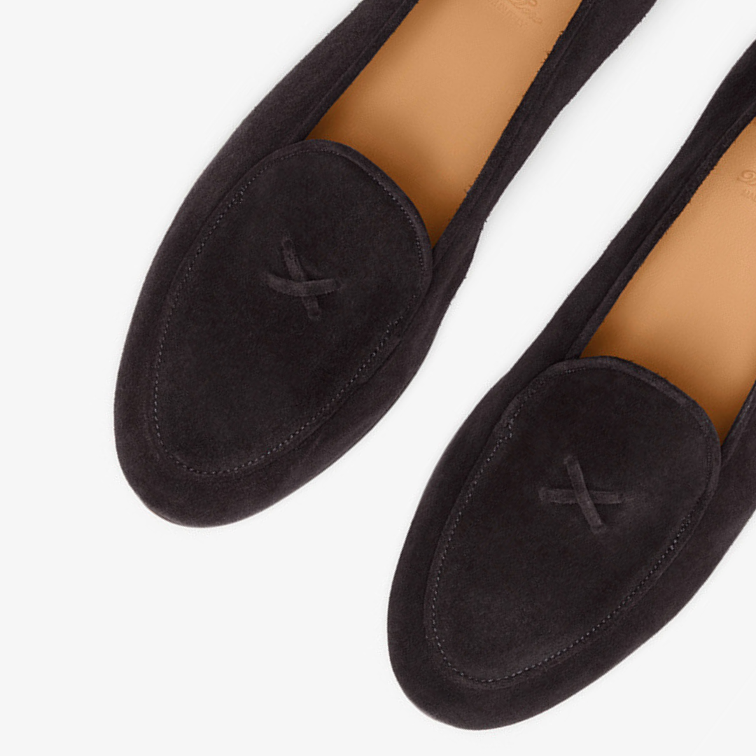 Del Toro Shoes Men's Black Suede Milano Loafer