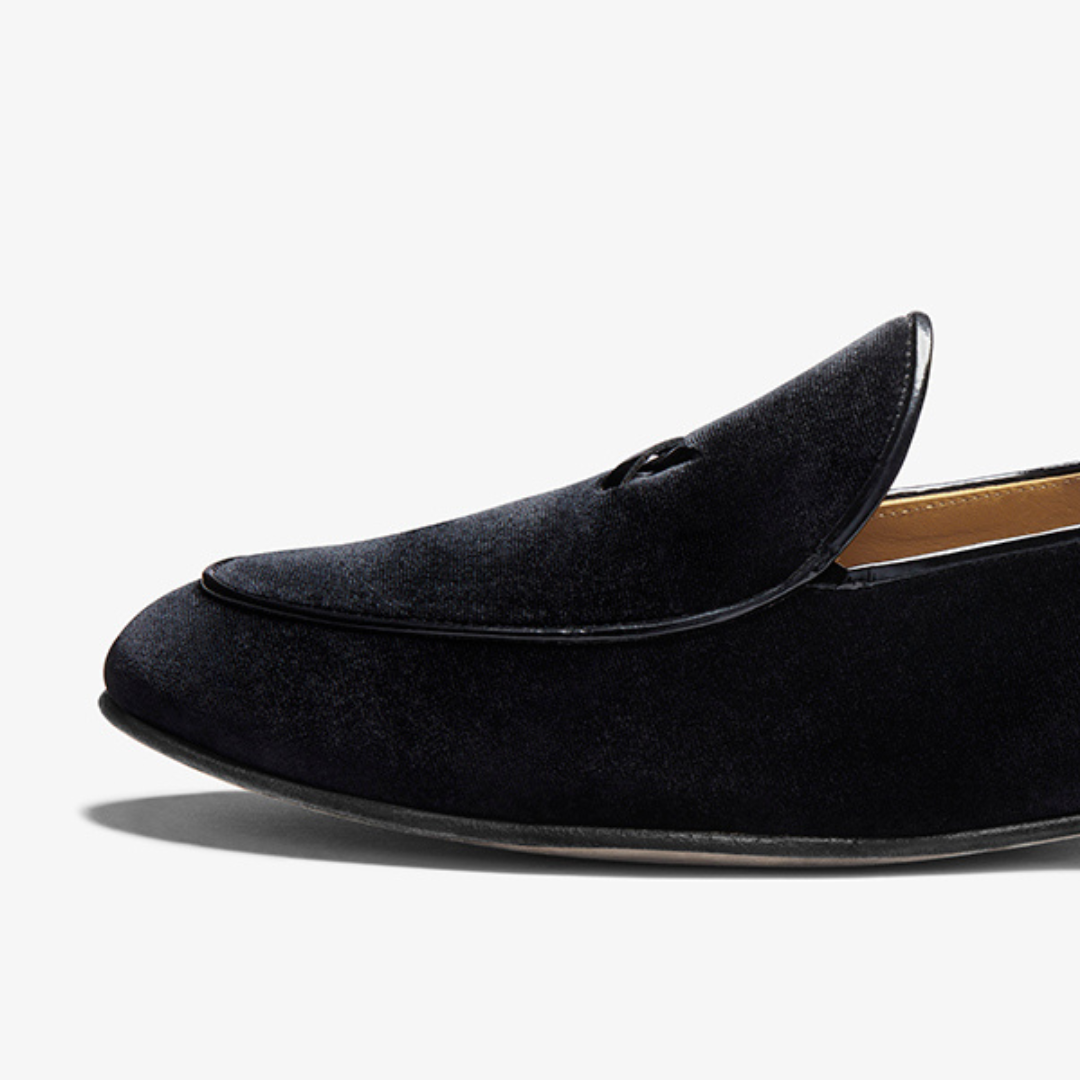 Del Toro Shoes Men's Black Velvet Milano Loafer