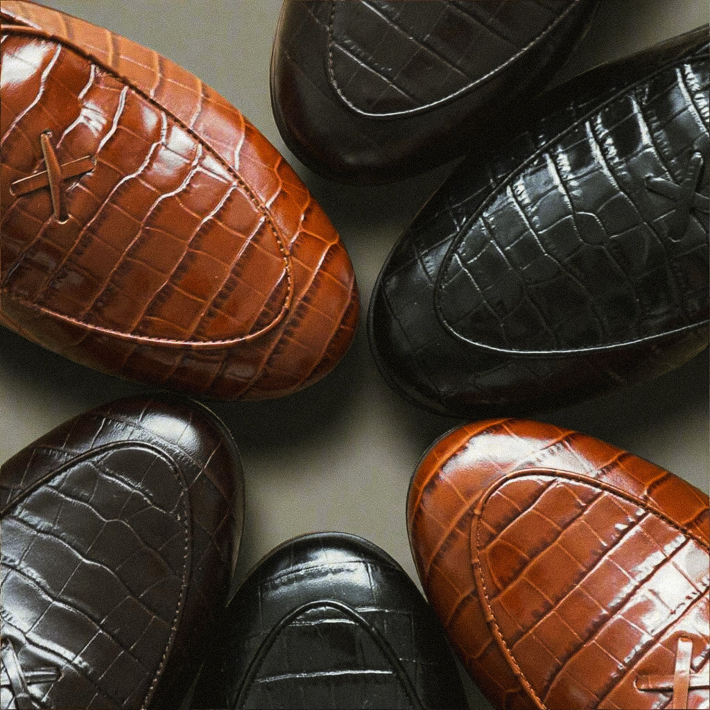 Del Toro Shoes Men's Chocolate Full Croc Milano Loafer