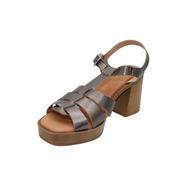 Eric Michael Misha Leather Block Heel Sandal