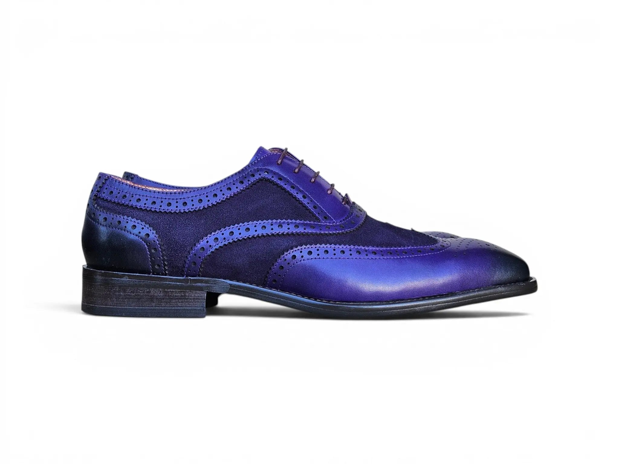 Carrucci Shoes Men's Wingtip Oxford Leather And Suede KS509 25SC
