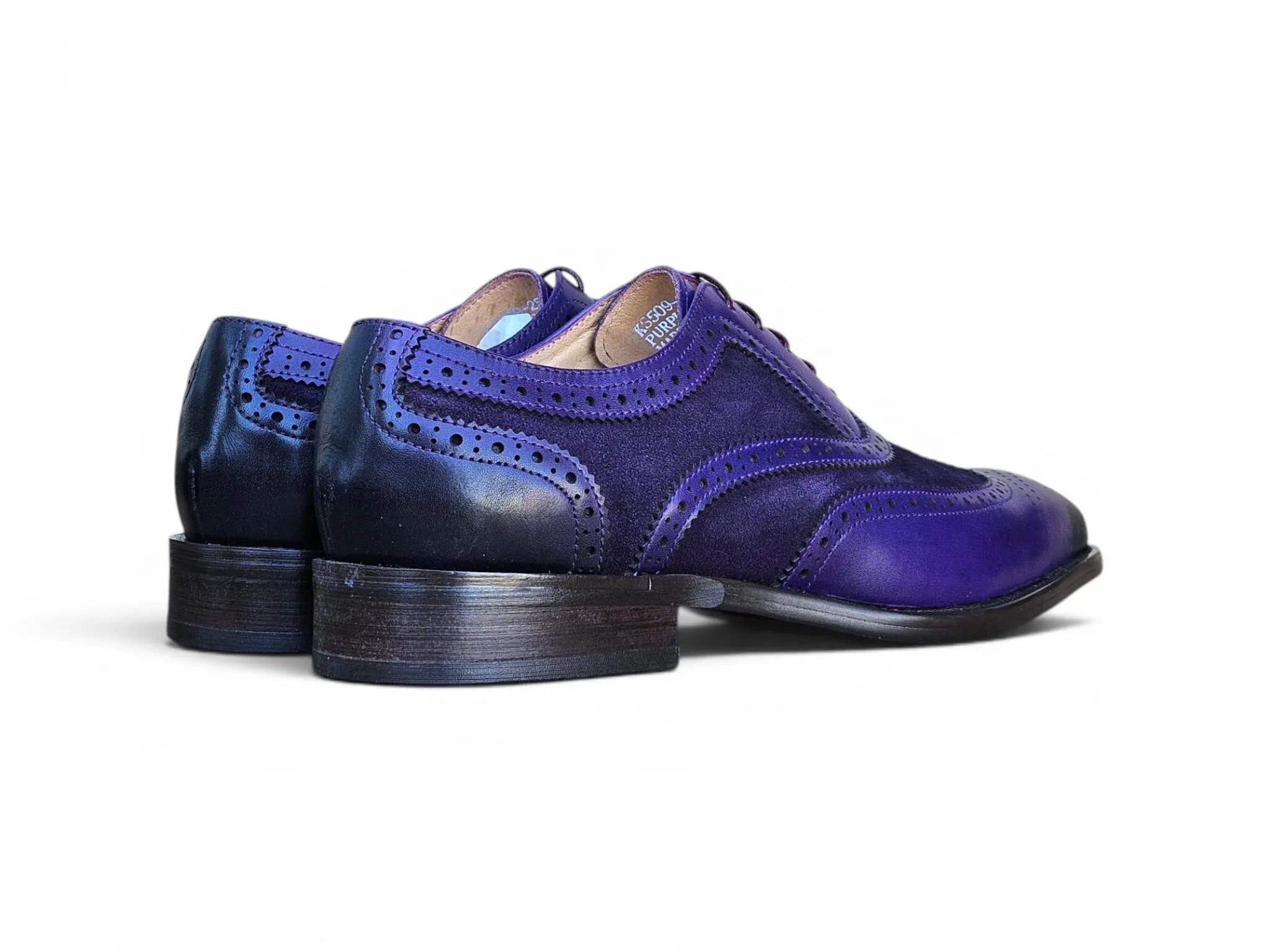 Carrucci Shoes Men's Wingtip Oxford Leather And Suede KS509 25SC
