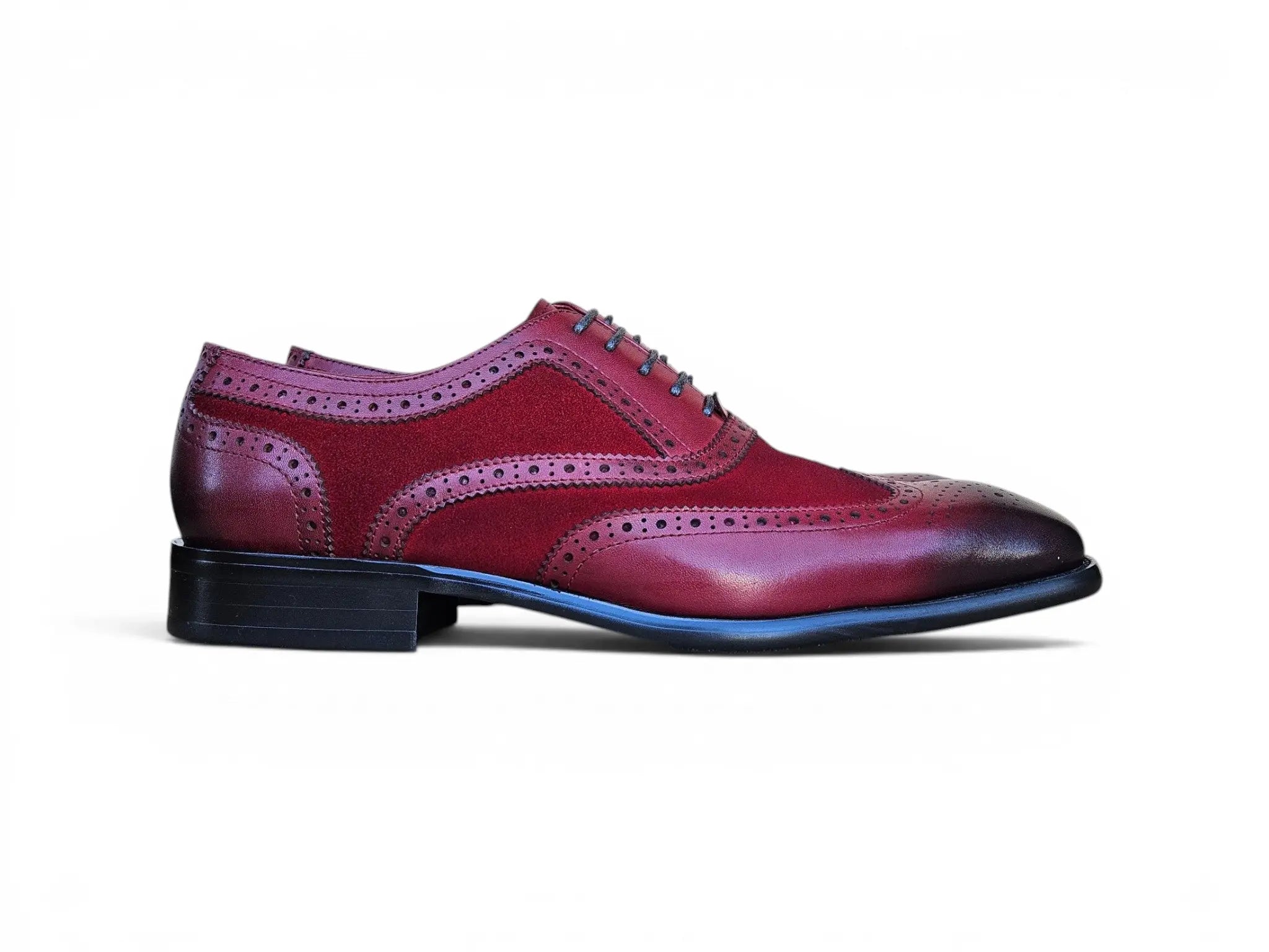 Carrucci Shoes Men's Wingtip Oxford Leather And Suede KS509 25SC