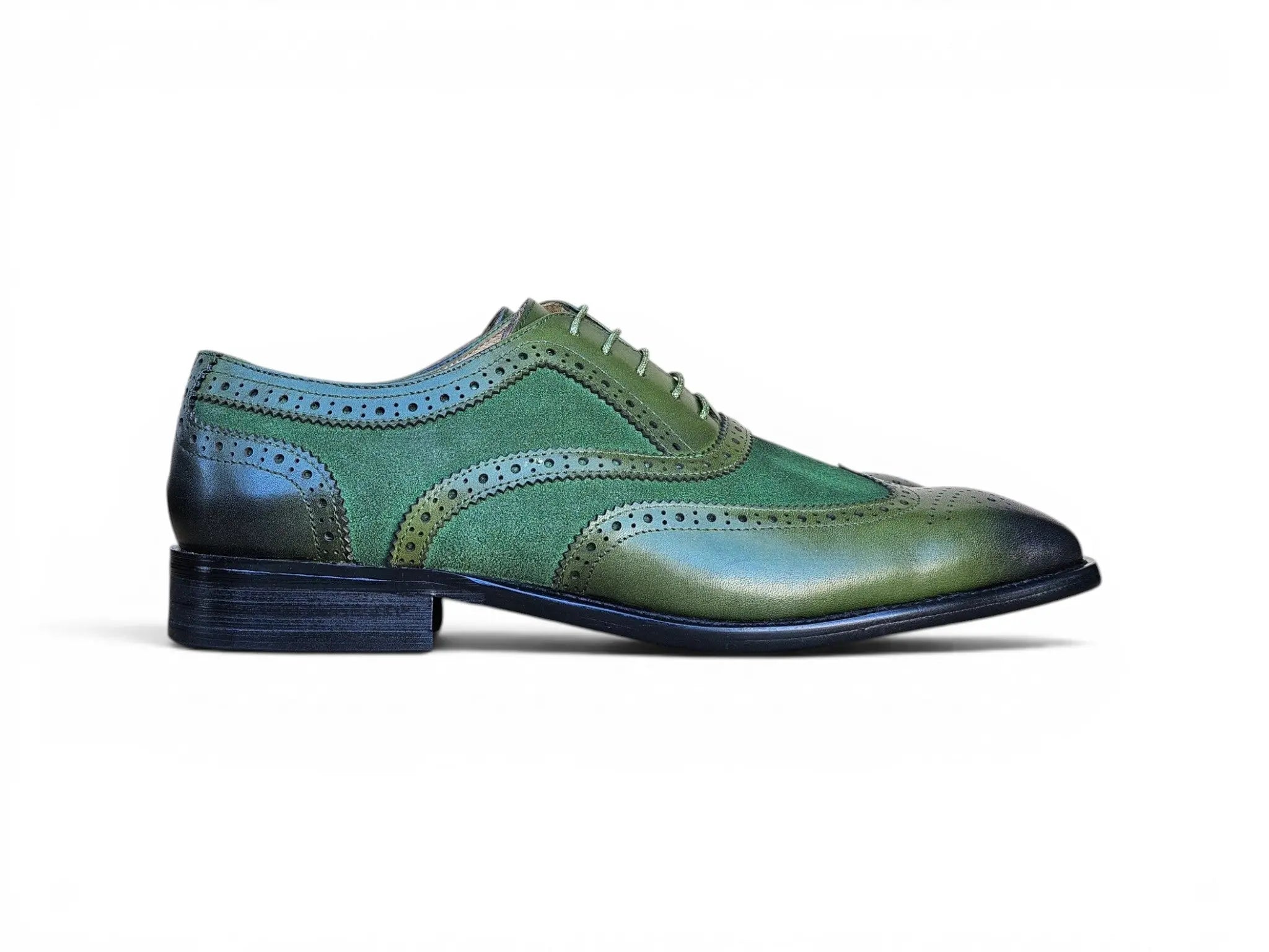 Carrucci Shoes Men's Wingtip Oxford Leather And Suede KS509 25SC