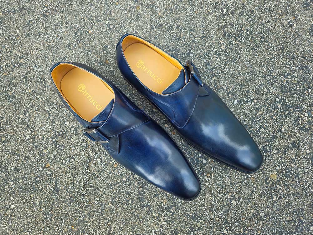 Carrucci Shoes Monk Strap Buckle Leather Loafer Burnished Finish view 15