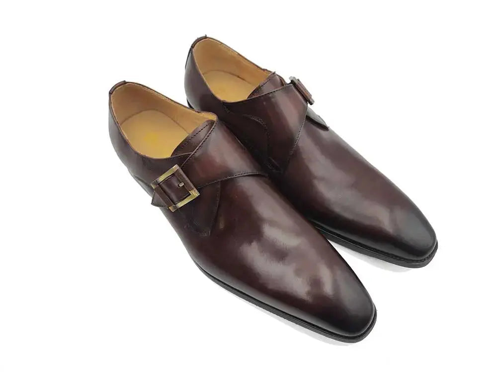 Carrucci Shoes Monk Strap Buckle Leather Loafer Burnished Finish view 18