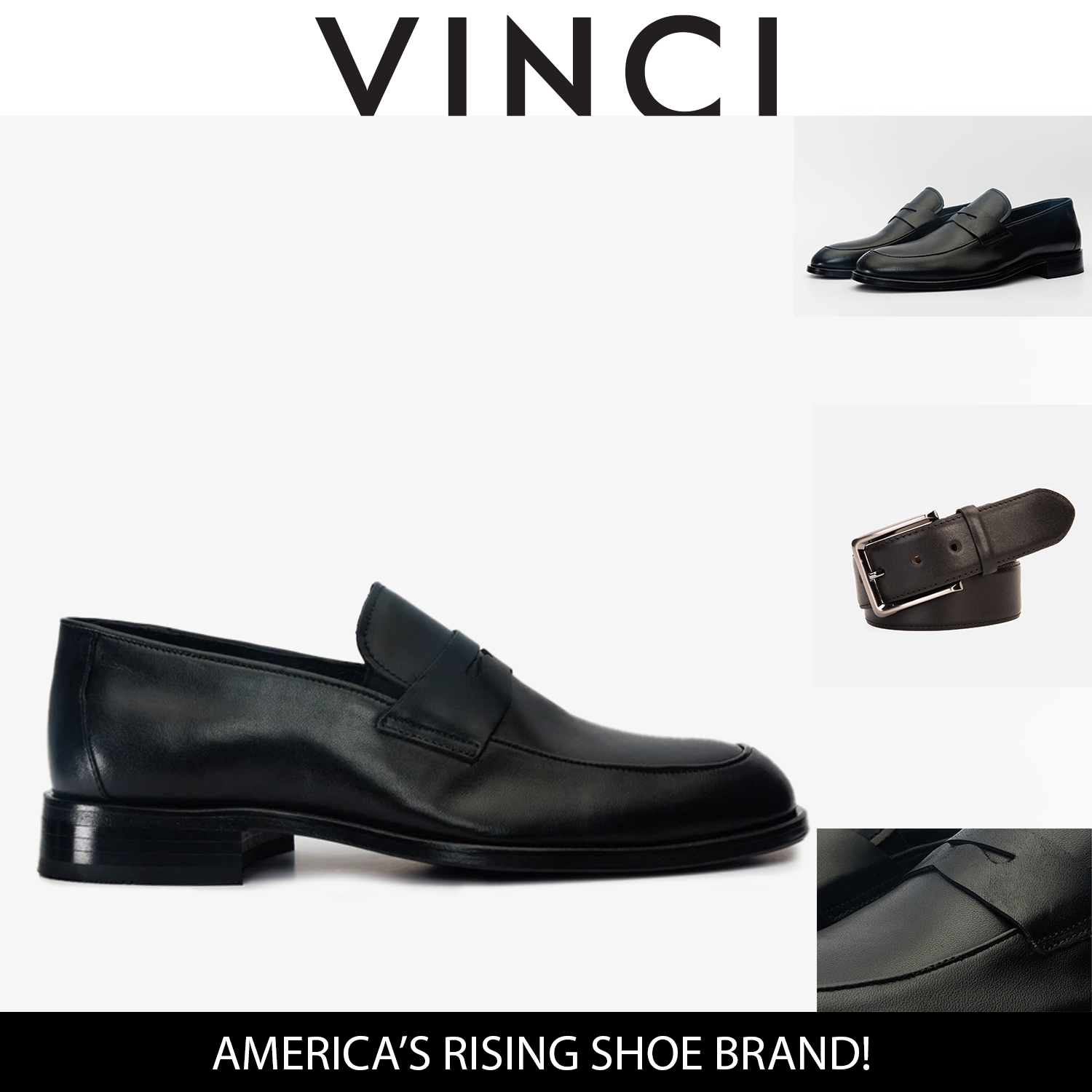 The Marinka Black Leather Shoe Penny Loafer Men Shoe