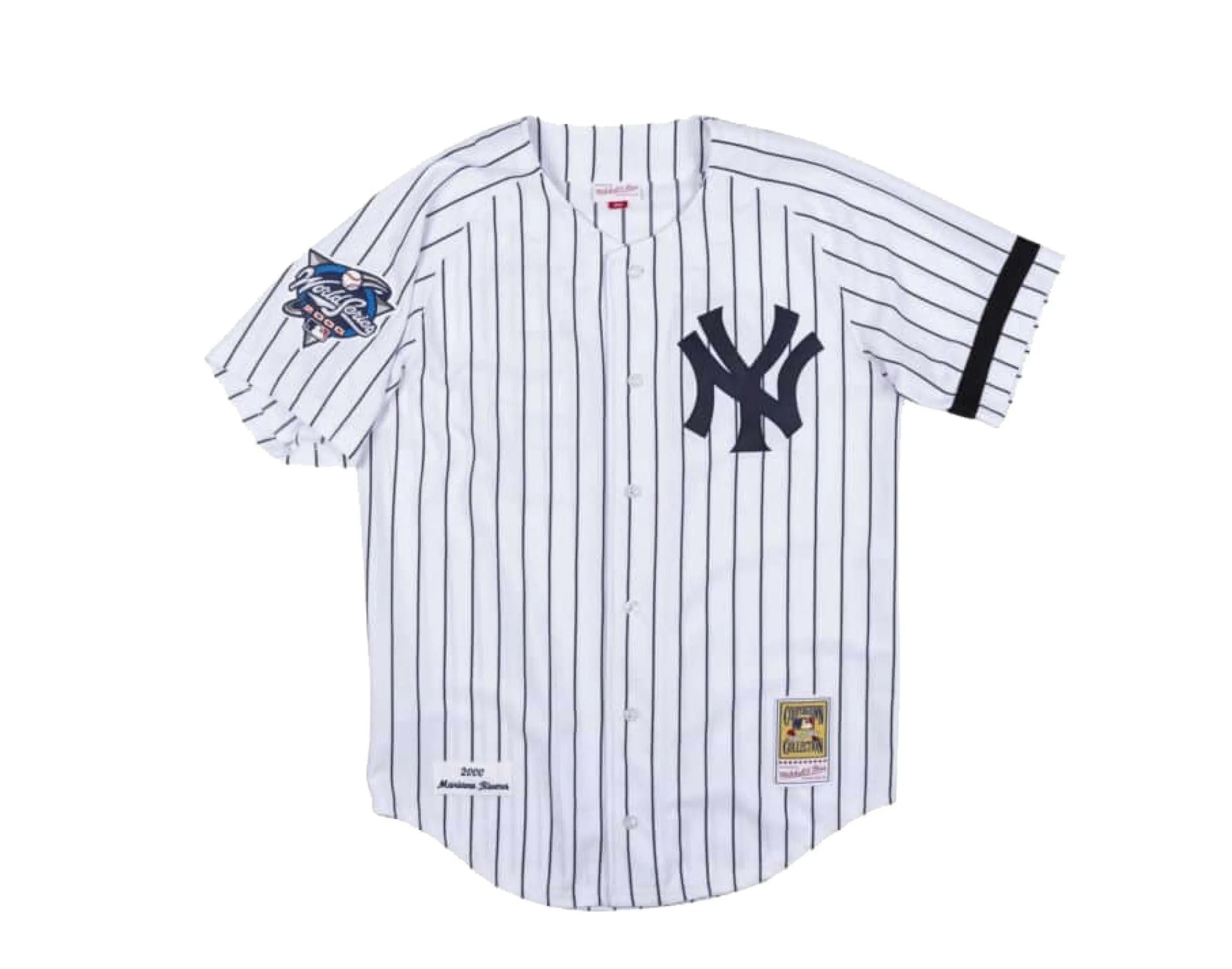 Mitchell & Ness Authentic New York Yankees 2000 WS Mariano Rivera Men's Jersey — White/Navy Pinstripe