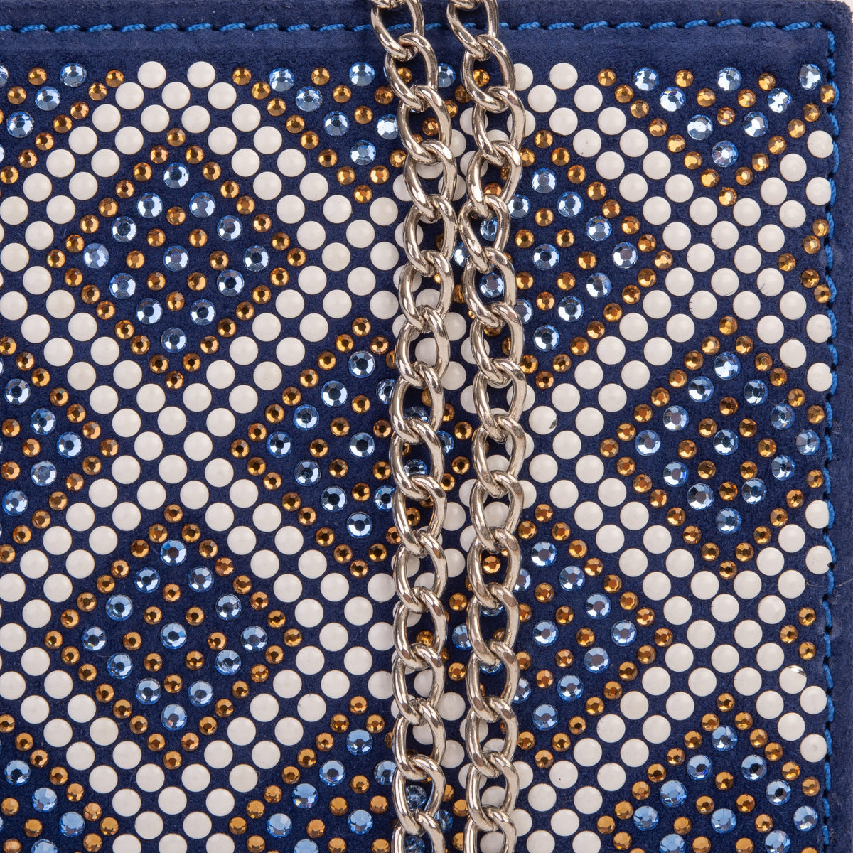 Vinci Leather The Nampula Sax Blue Glitter Suede Leather Small Clutch – product view 4