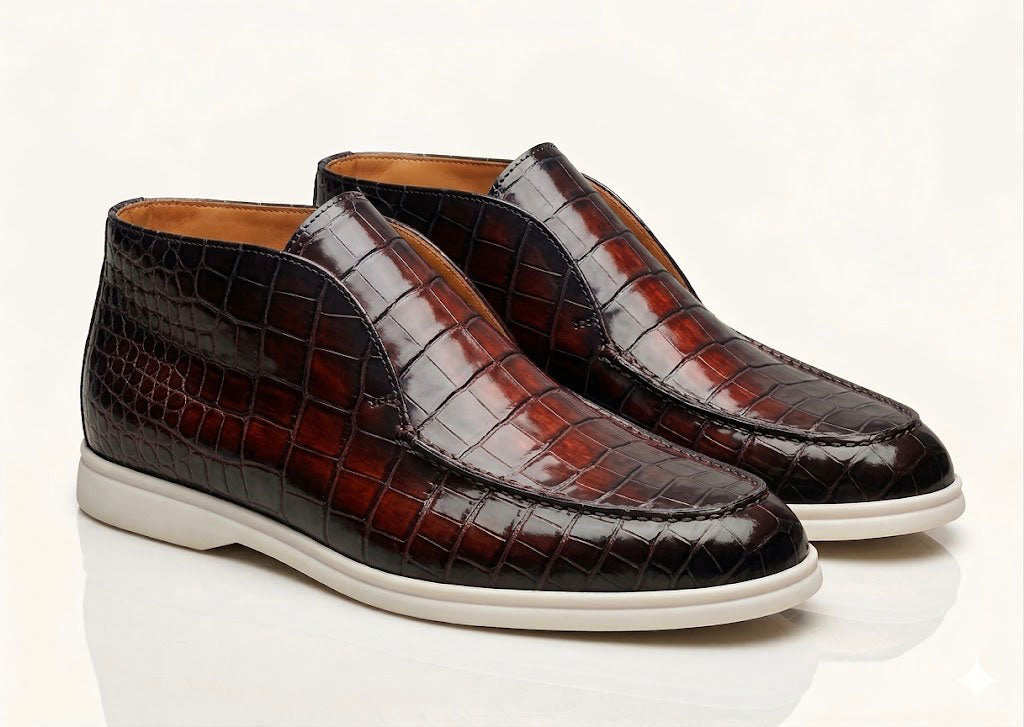 C&E Fashions Maurice Nashville Custom Made Alligator Shoe - Burgundy – product view 1