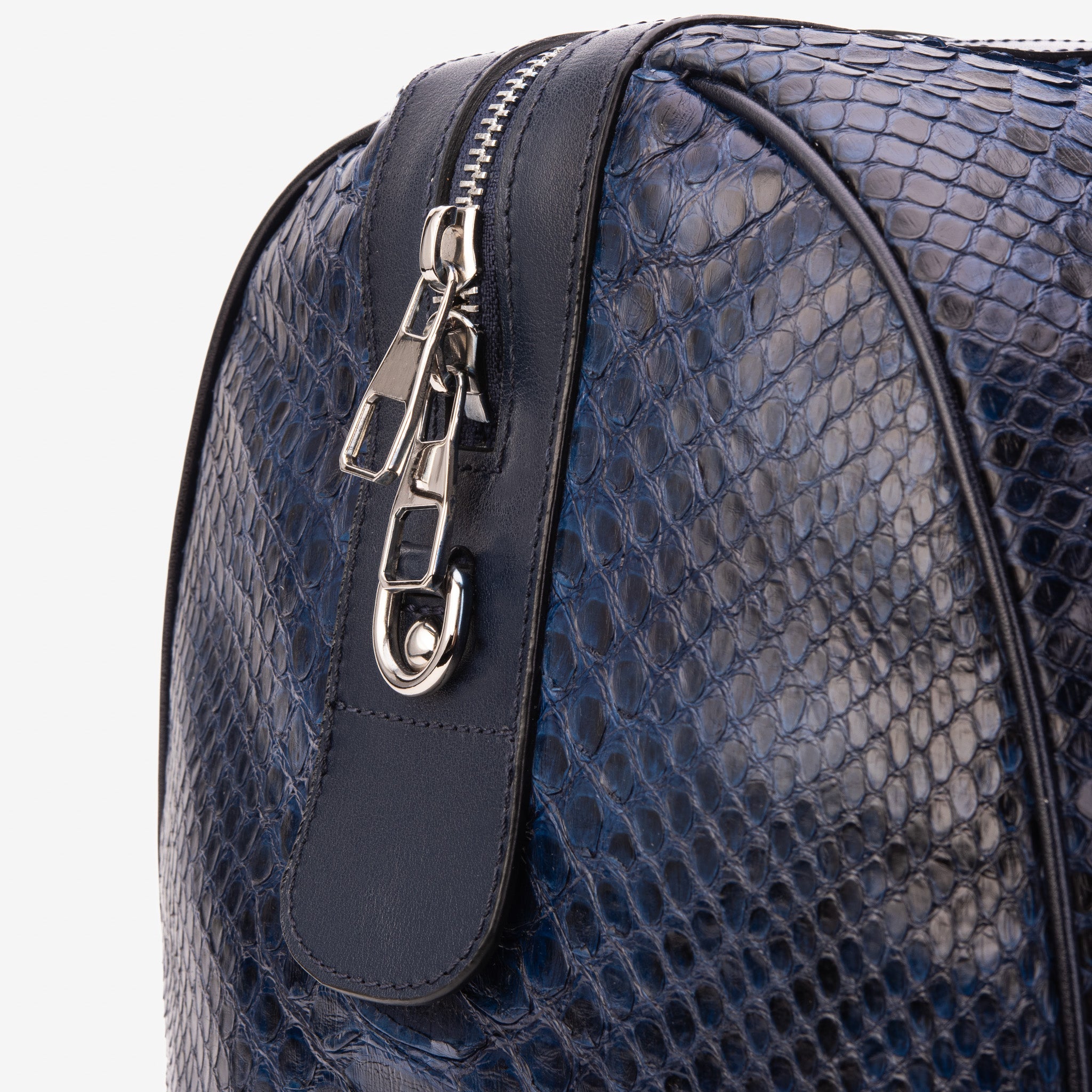 The Velar Navy Hand-Painted Python Leather Weekender Bag